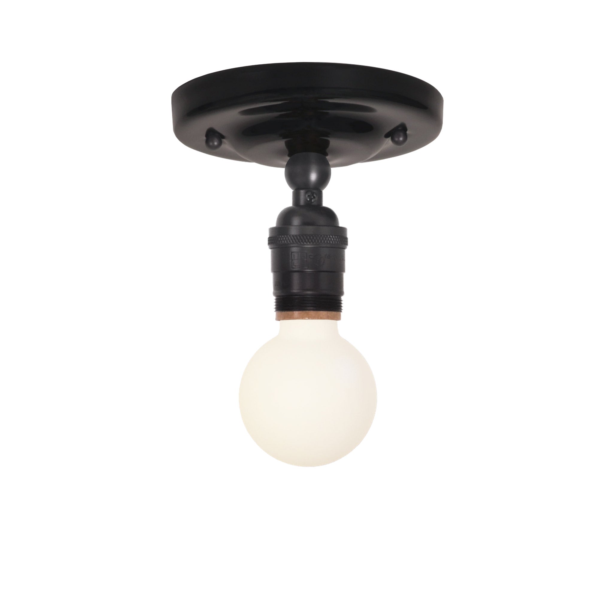 Grace Surface shown in Graphite Patina with a Gloss Black Ceramic canopy and no shade