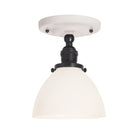 Grace Surface shown in Graphite Patina with a Gloss White Ceramic canopy and an Opal Glass shade