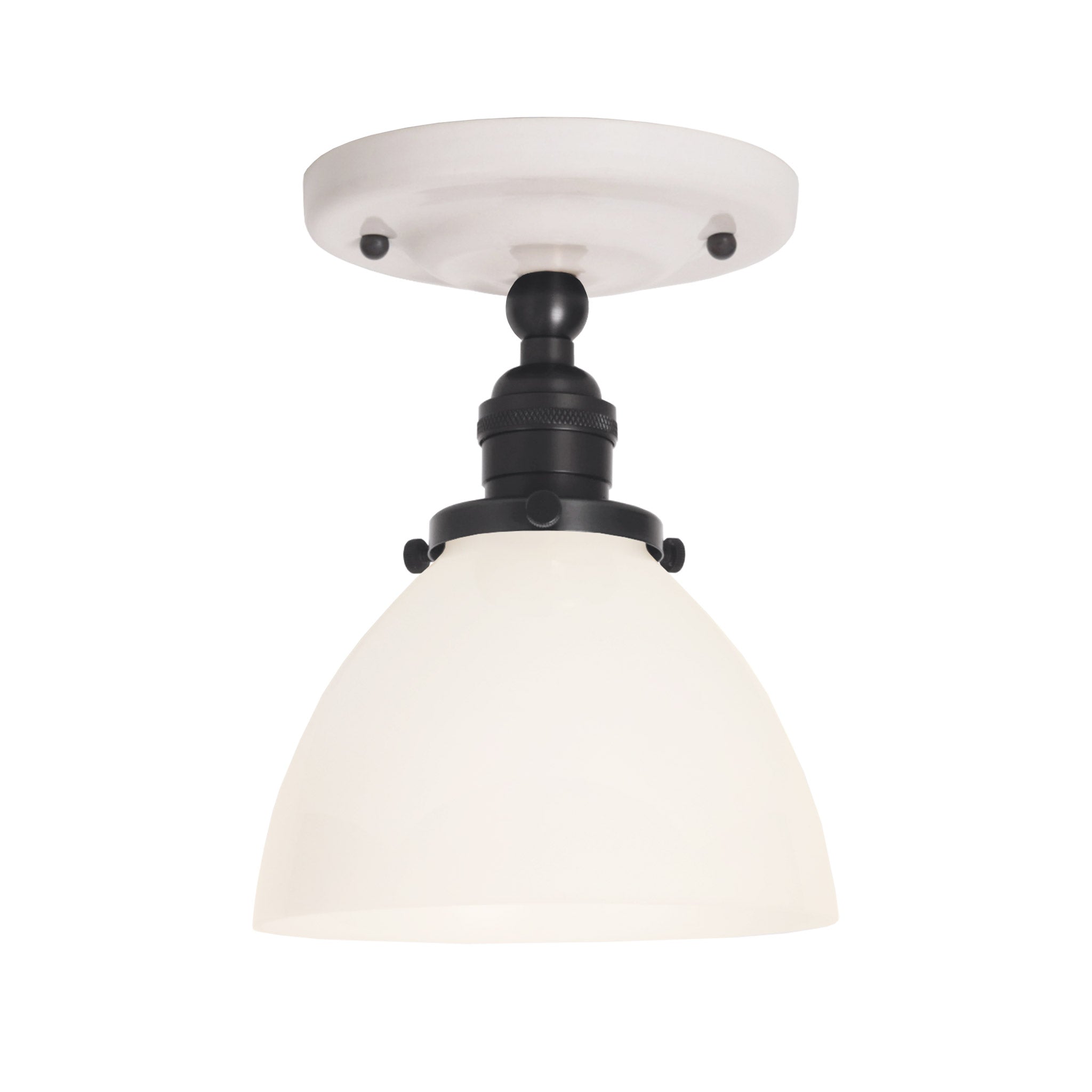 Grace Surface shown in Graphite Patina with a Gloss White Ceramic canopy and an Opal Glass shade