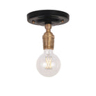 Grace Surface shown in Heirloom Brass with a Gloss Black Ceramic canopy and no shade