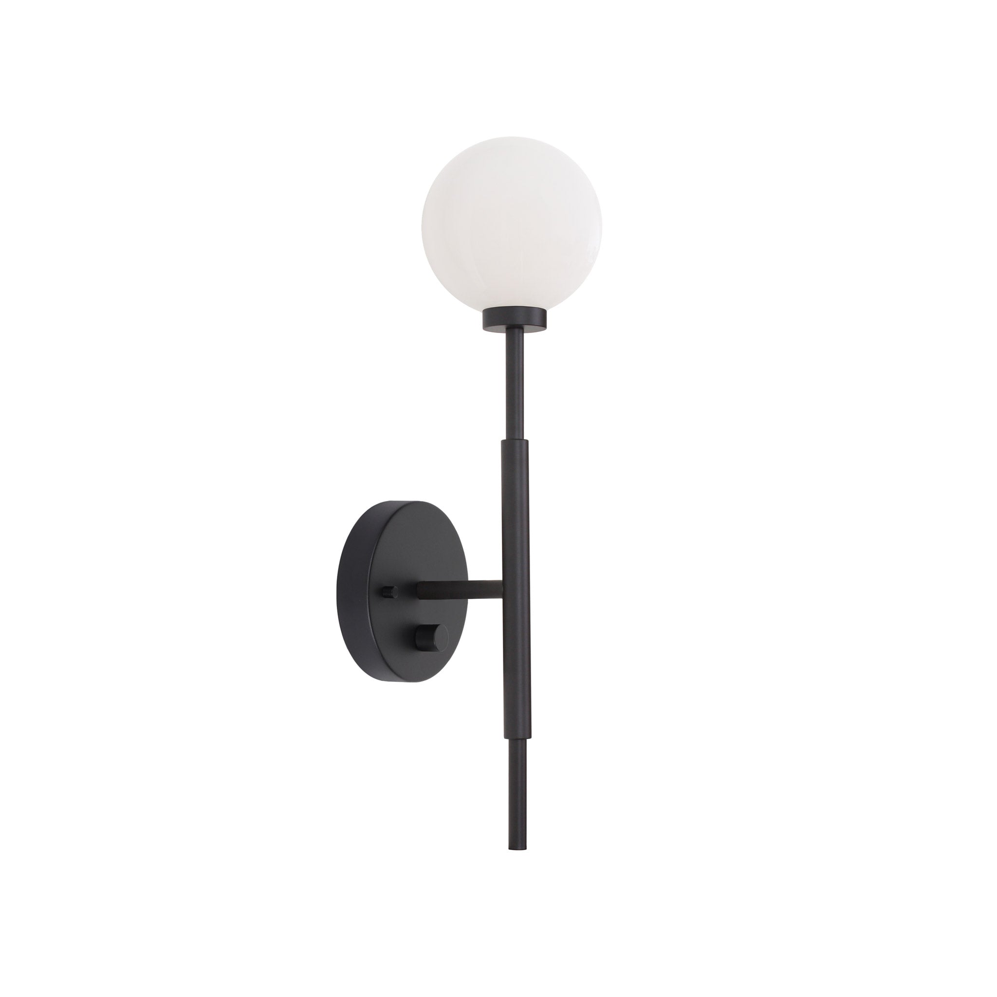 Heron Single shown in Matte Black with a Backplate Dimmer Switch