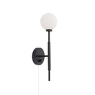 Heron Single shown in Matte Black with a Backplate Dimmer Switch and White Cord