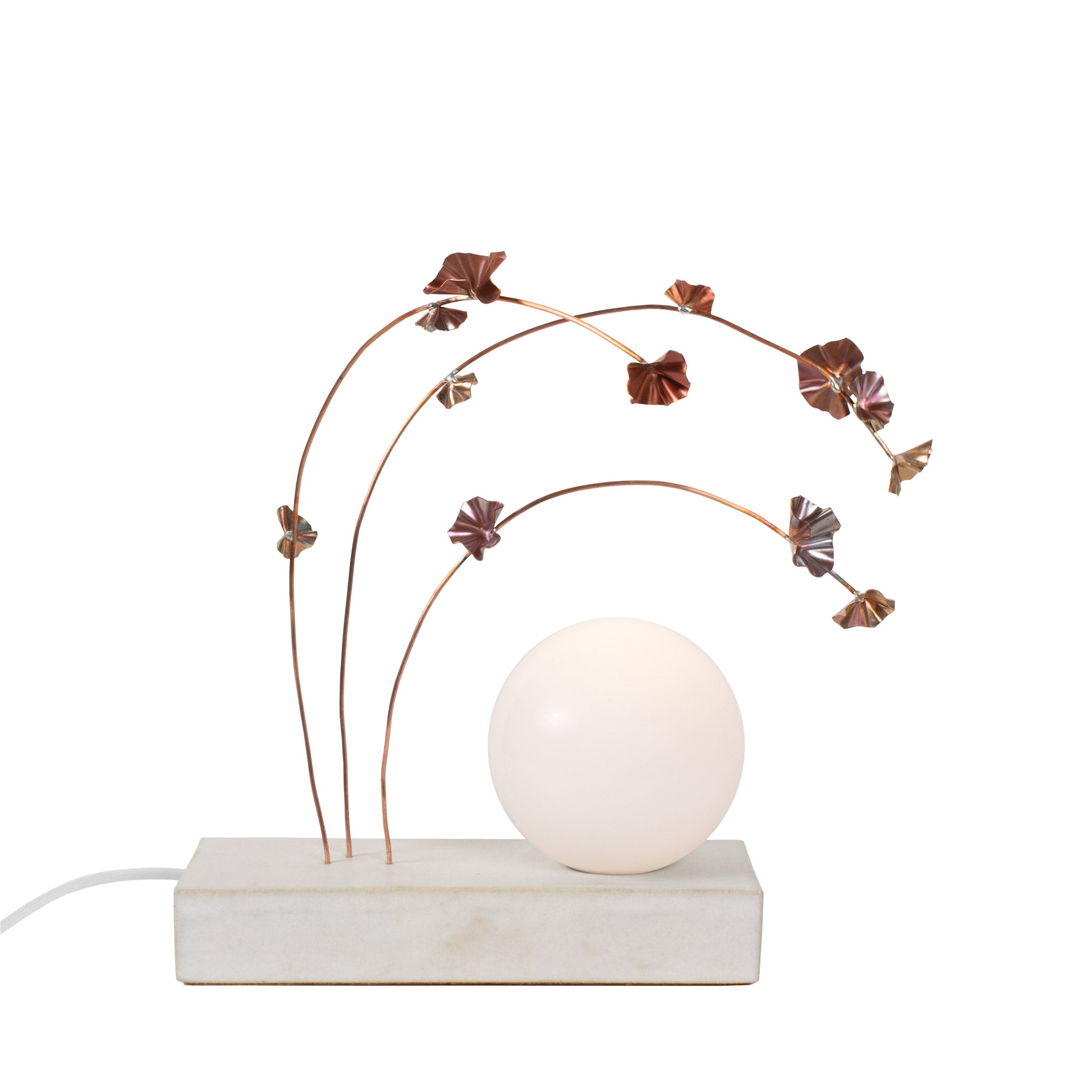 Ikebana Table Lamp shown in Copper flower finish