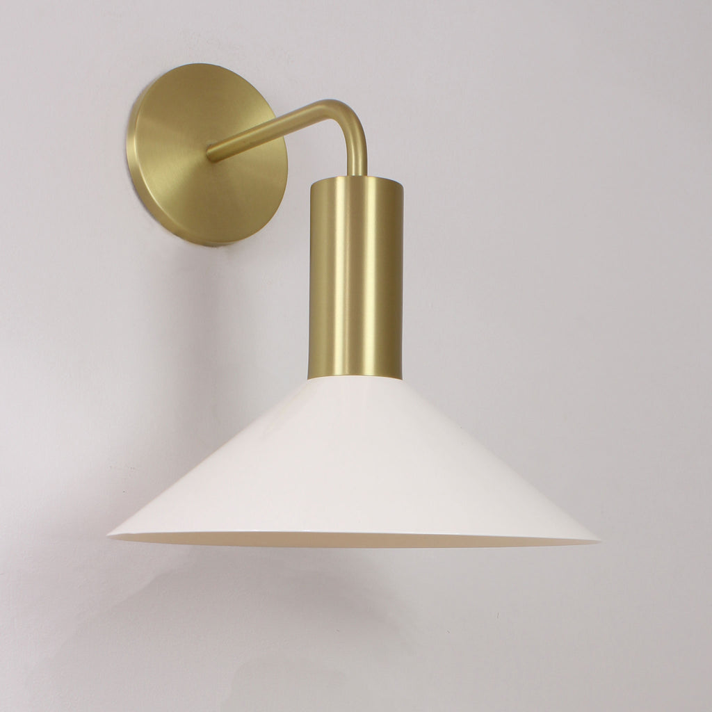 Juniper Sconce shown in White and Brass.