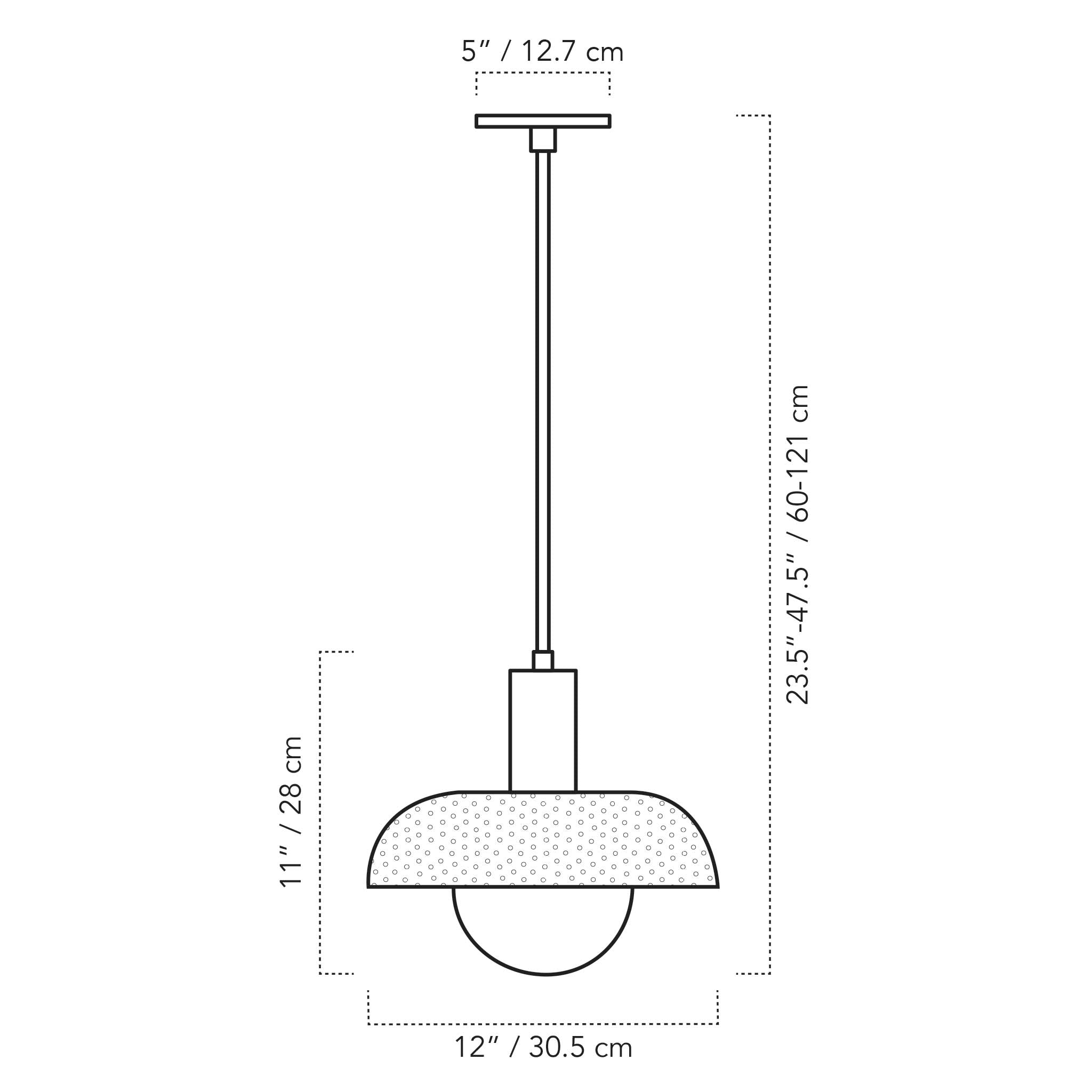 A Technical Drawing Of The Lexi Large Pendant With 6" Globe
