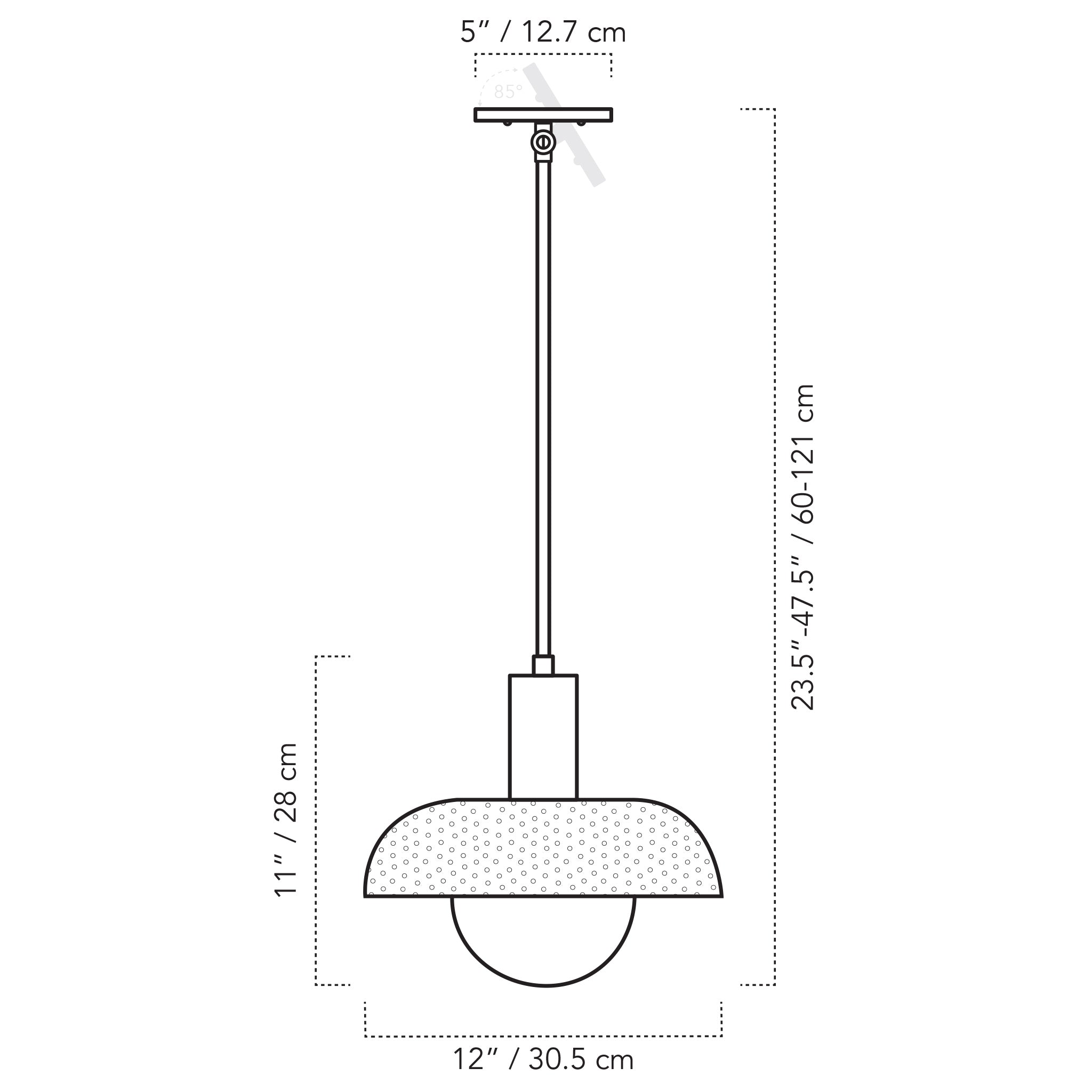 A Technical Drawing Of The Lexi Large Pendant Light