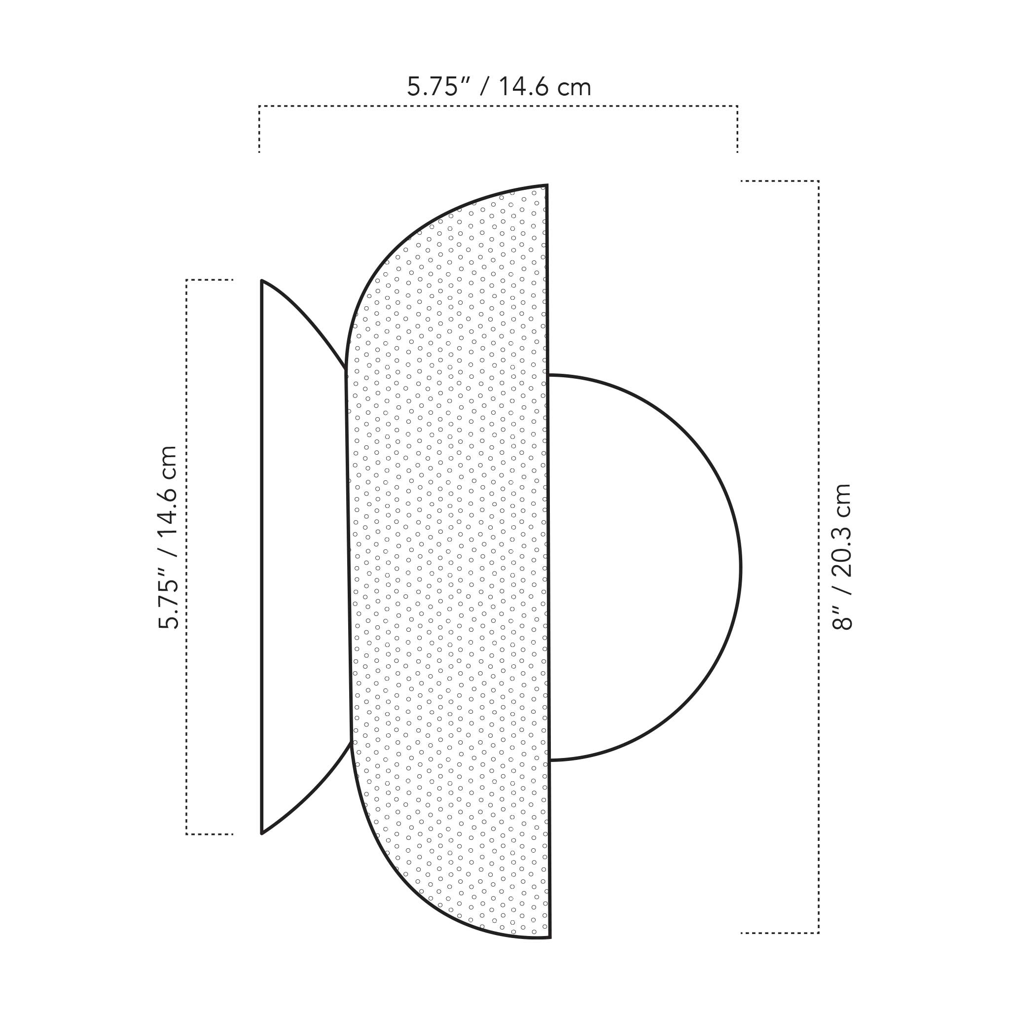 A Technical Drawing Of The Lexi Small With 5" Globe