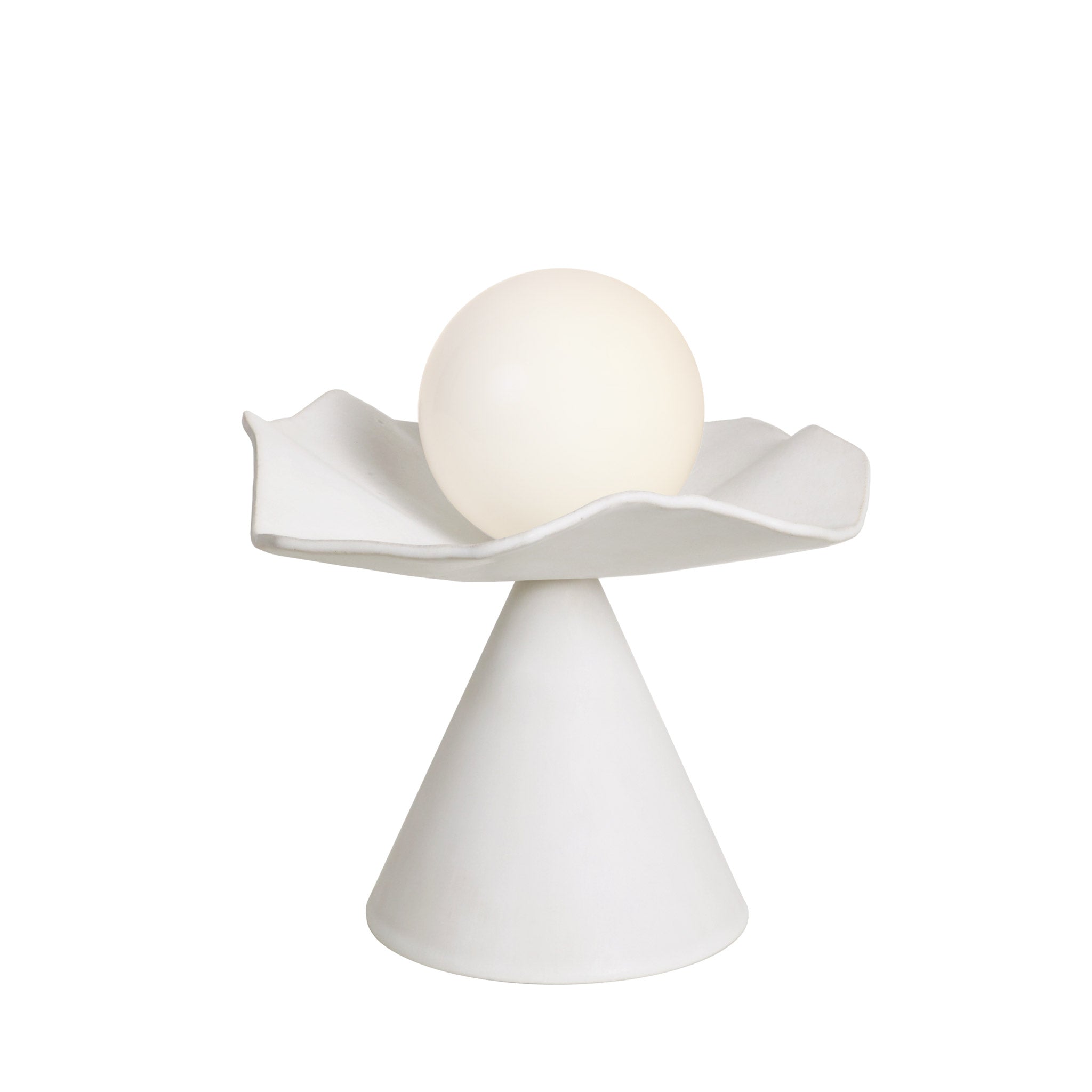 Loie Lamp shown in Natural White Glaze ceramic