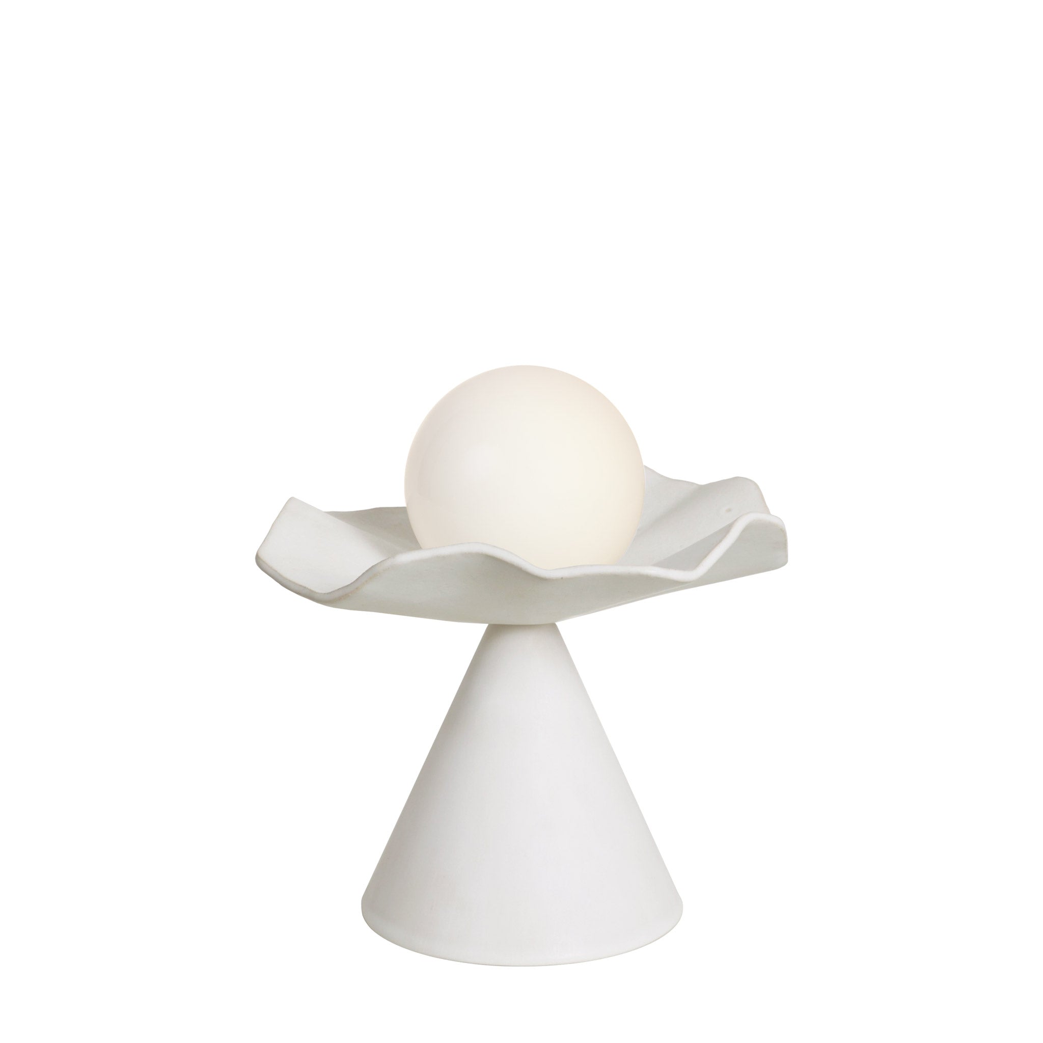 Loie Lamp shown in Natural White Glaze ceramic