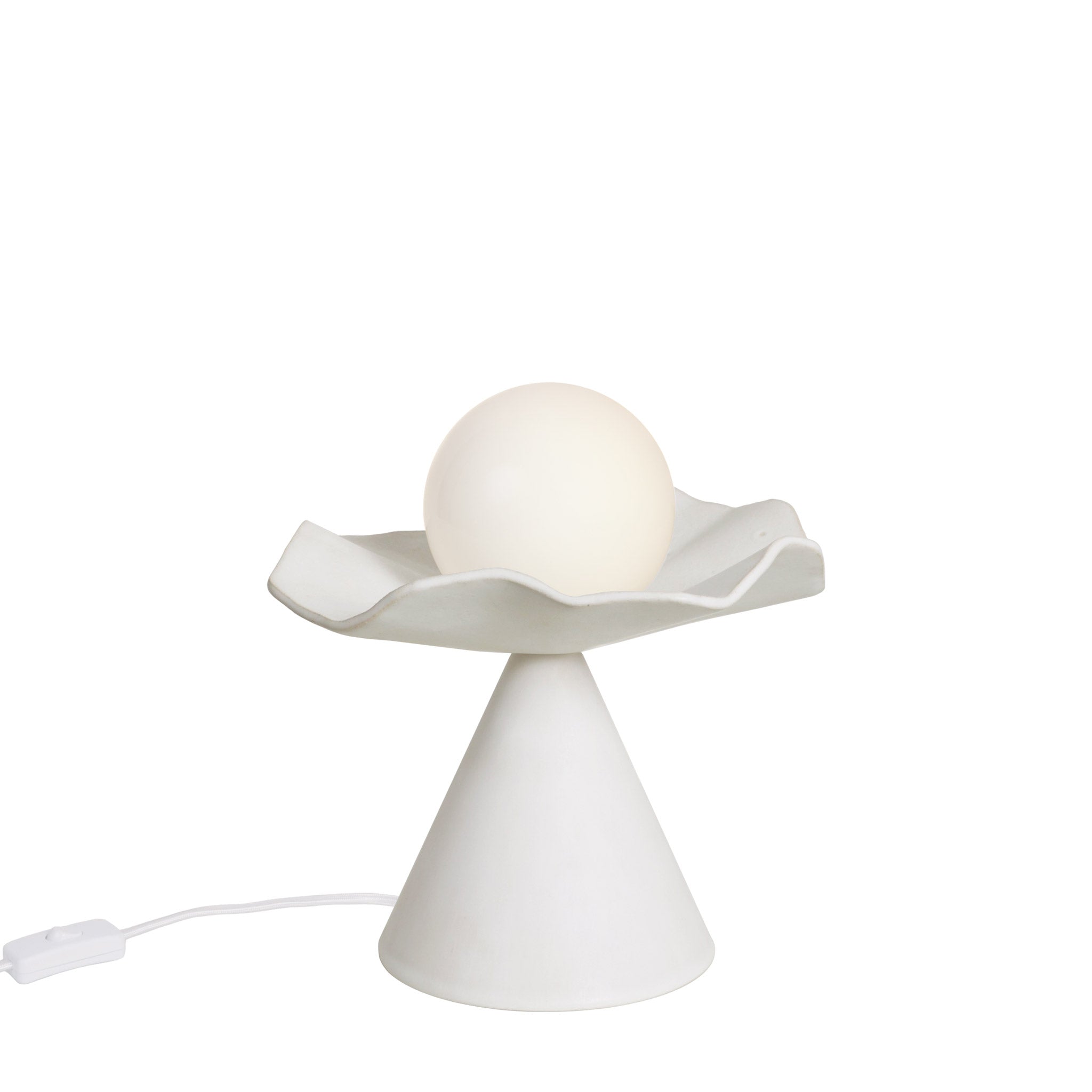 Loie Lamp shown in Natural White Glaze ceramic