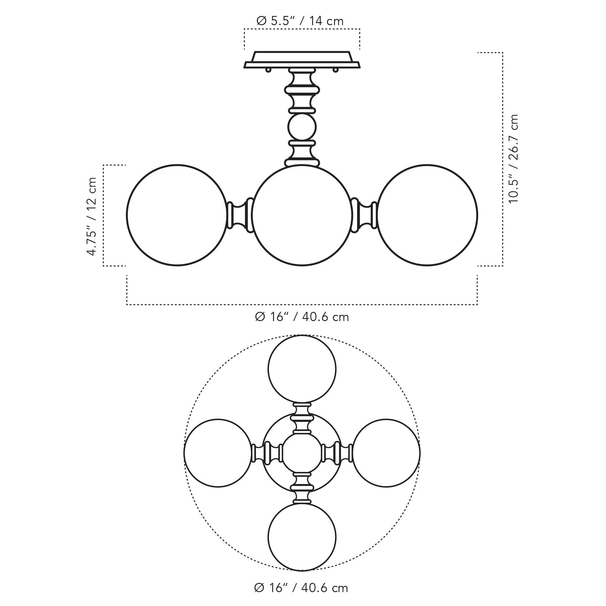 A Technical Drawing Of The Lucy Wall Sconce