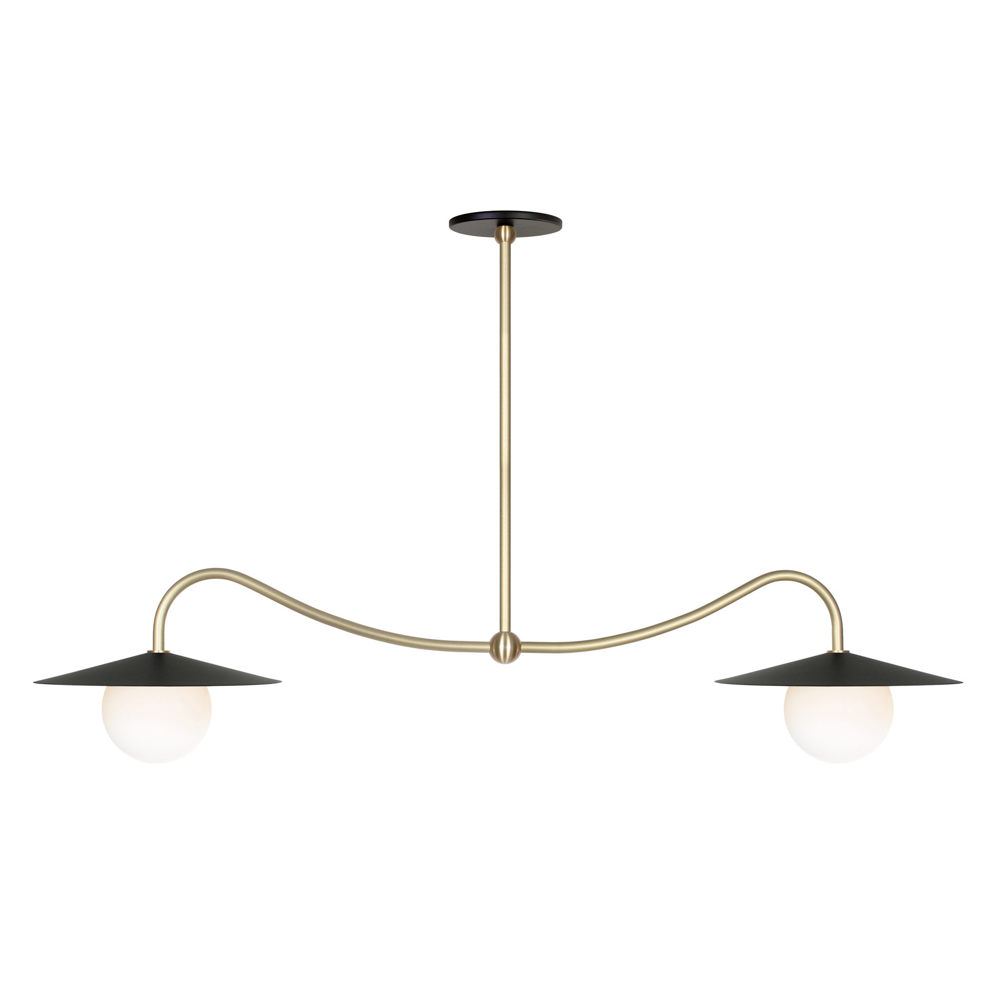 Marie Double Pendant shown in Matte Black with Brass
