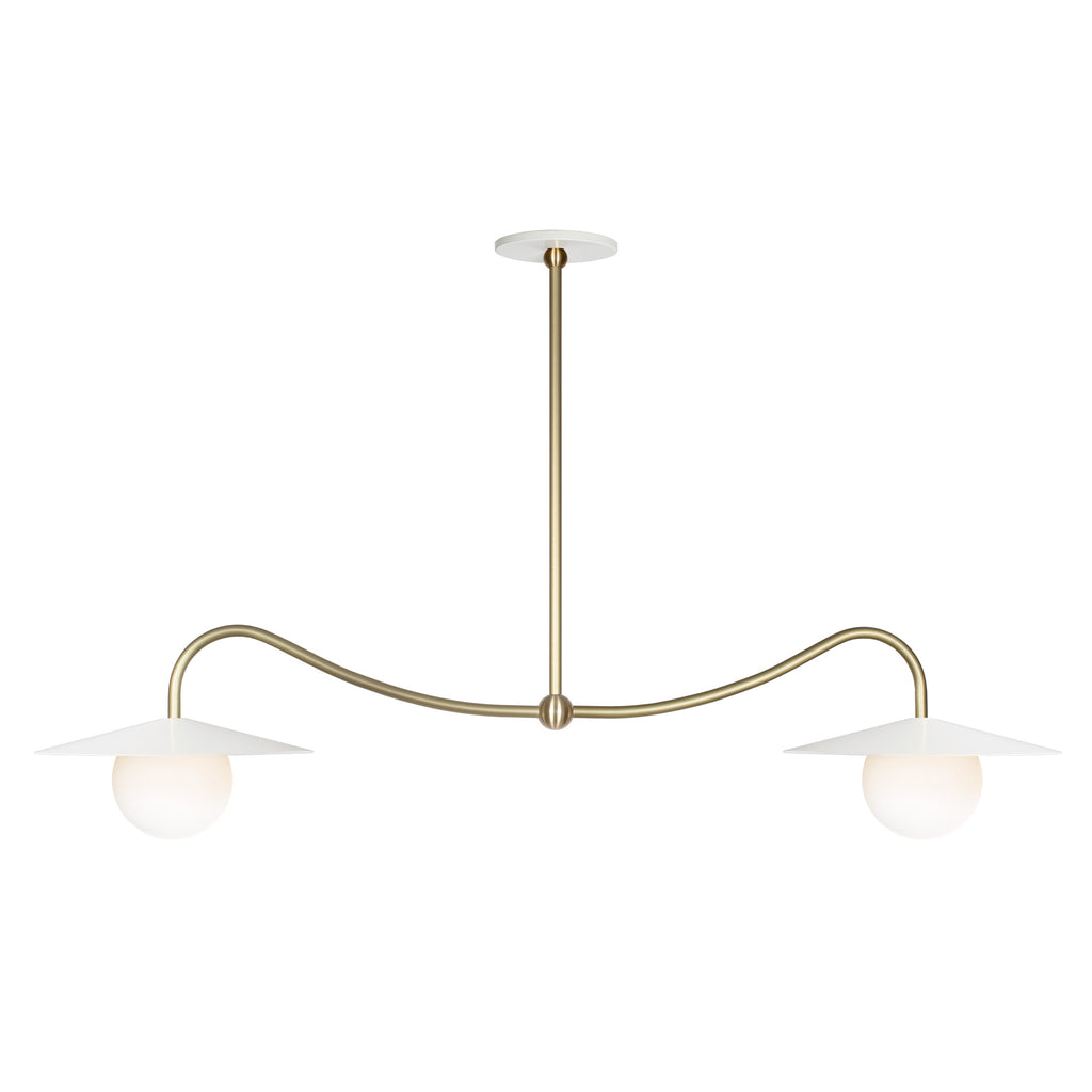 Marie Double Pendant shown in White with Brass