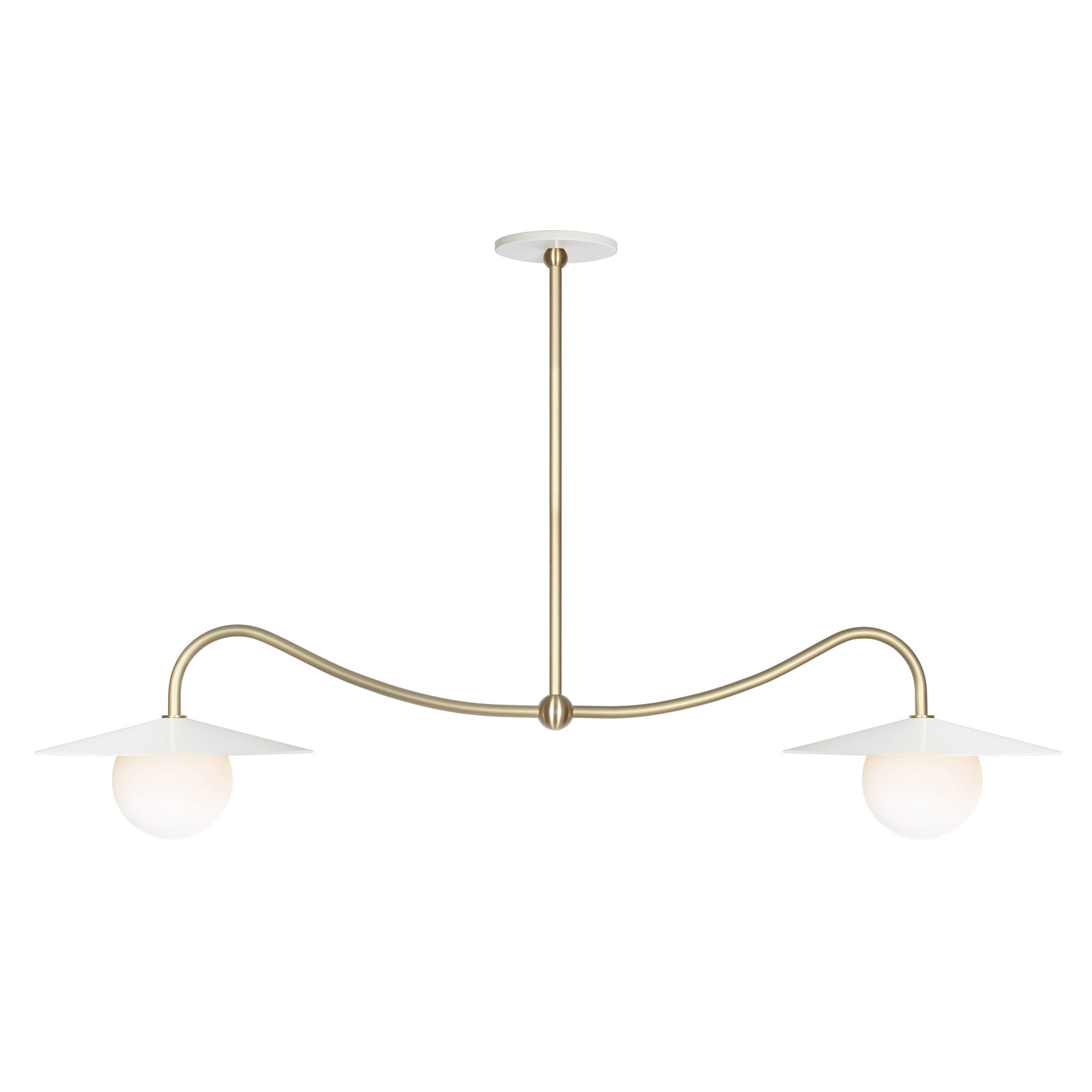 Marie Double Pendant shown in White with Brass