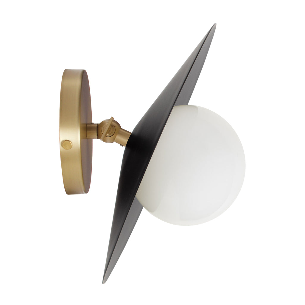 Marie Flush Sconce shown in Matte Black with Brass