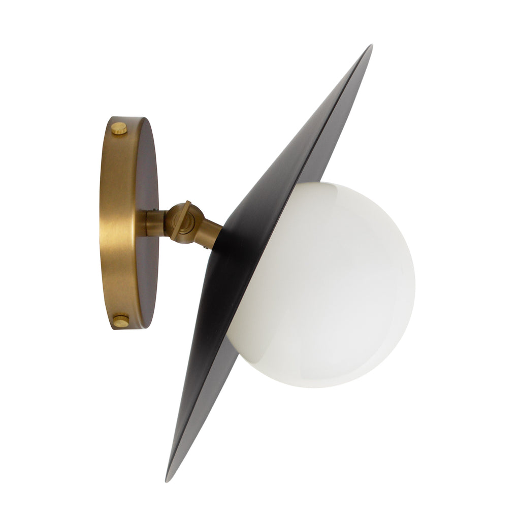 Marie Flush Sconce shown in Matte Black with Heirloom Brass