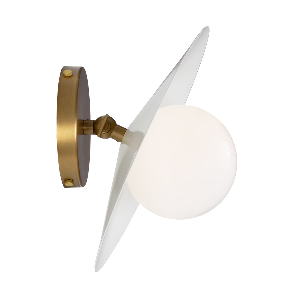 Marie Flush Sconce shown in White with Heirloom Brass