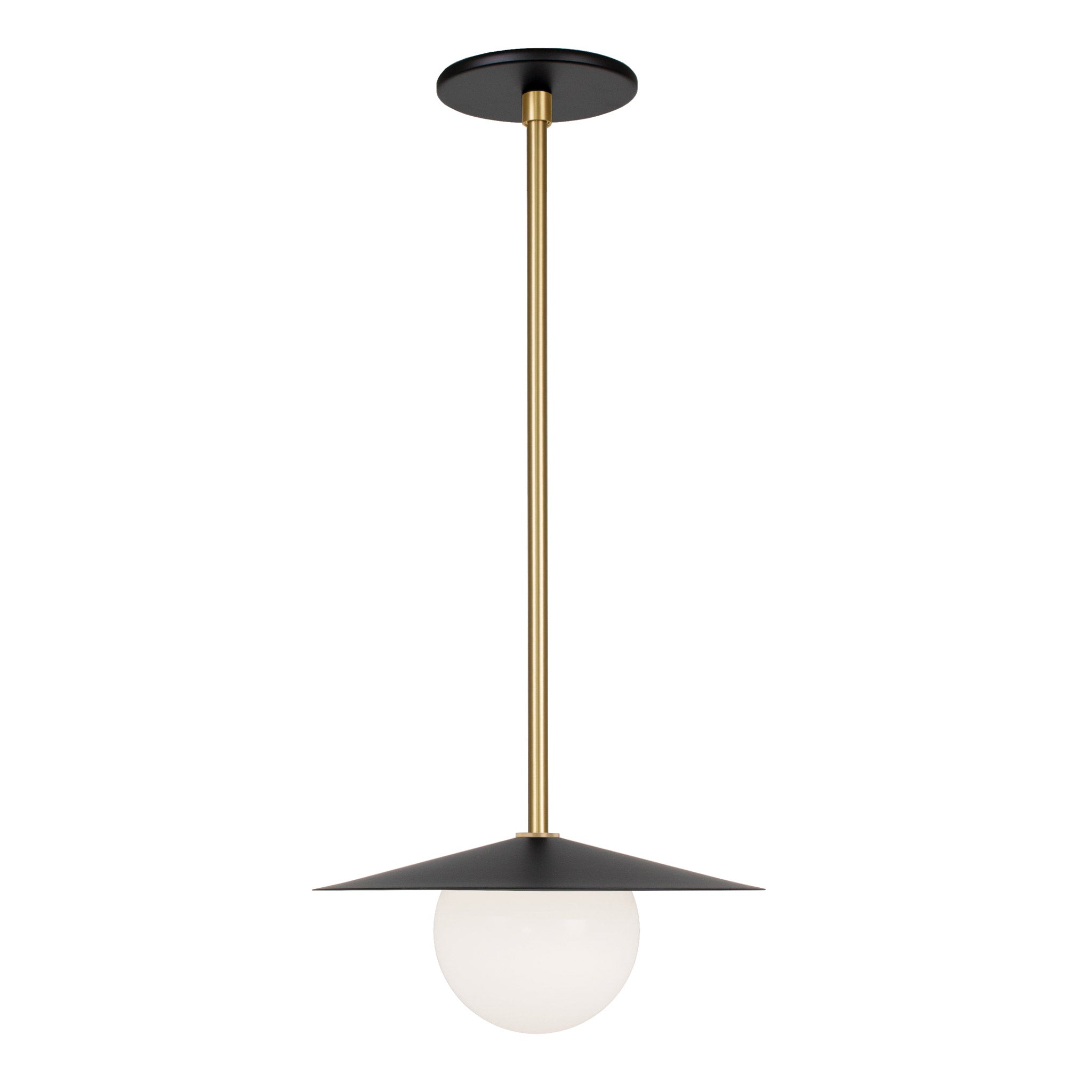 Marie Pendant shown in Matte Black with Brass