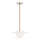 Marie Pendant shown in White with Heirloom Brass