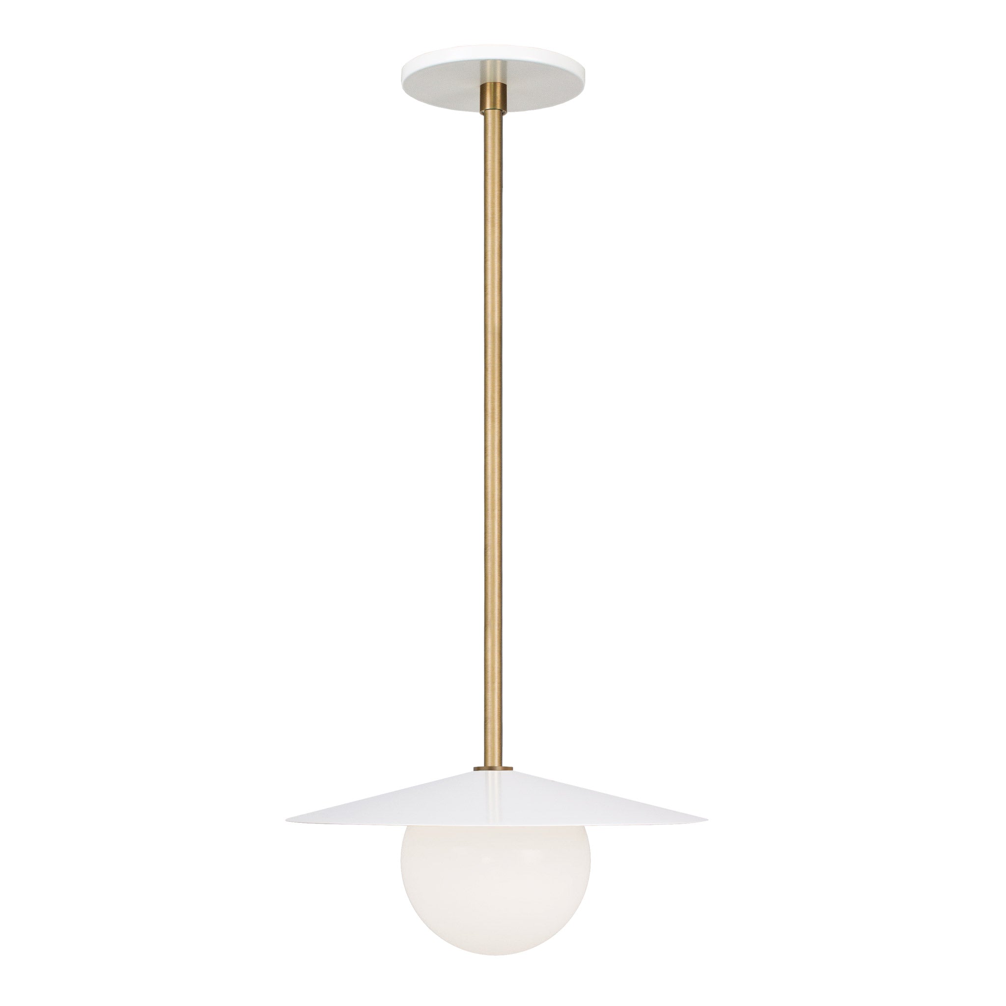 Marie Pendant shown in White with Heirloom Brass