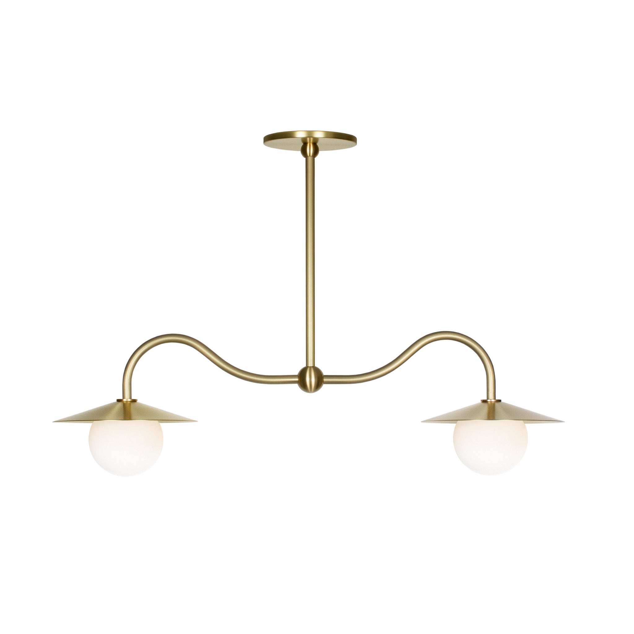 Marie Petite Double Pendant shown in Brass
