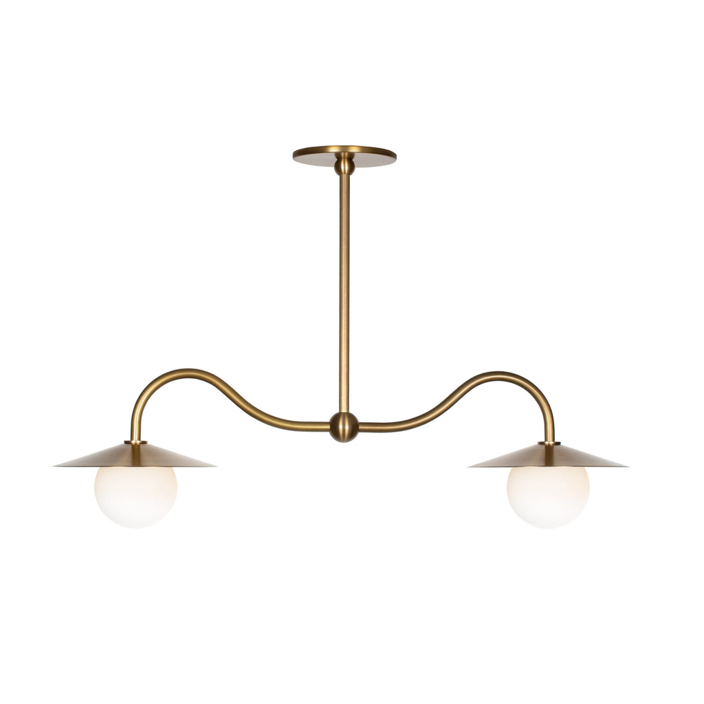 Marie Petite Double Pendant shown in Heirloom Brass