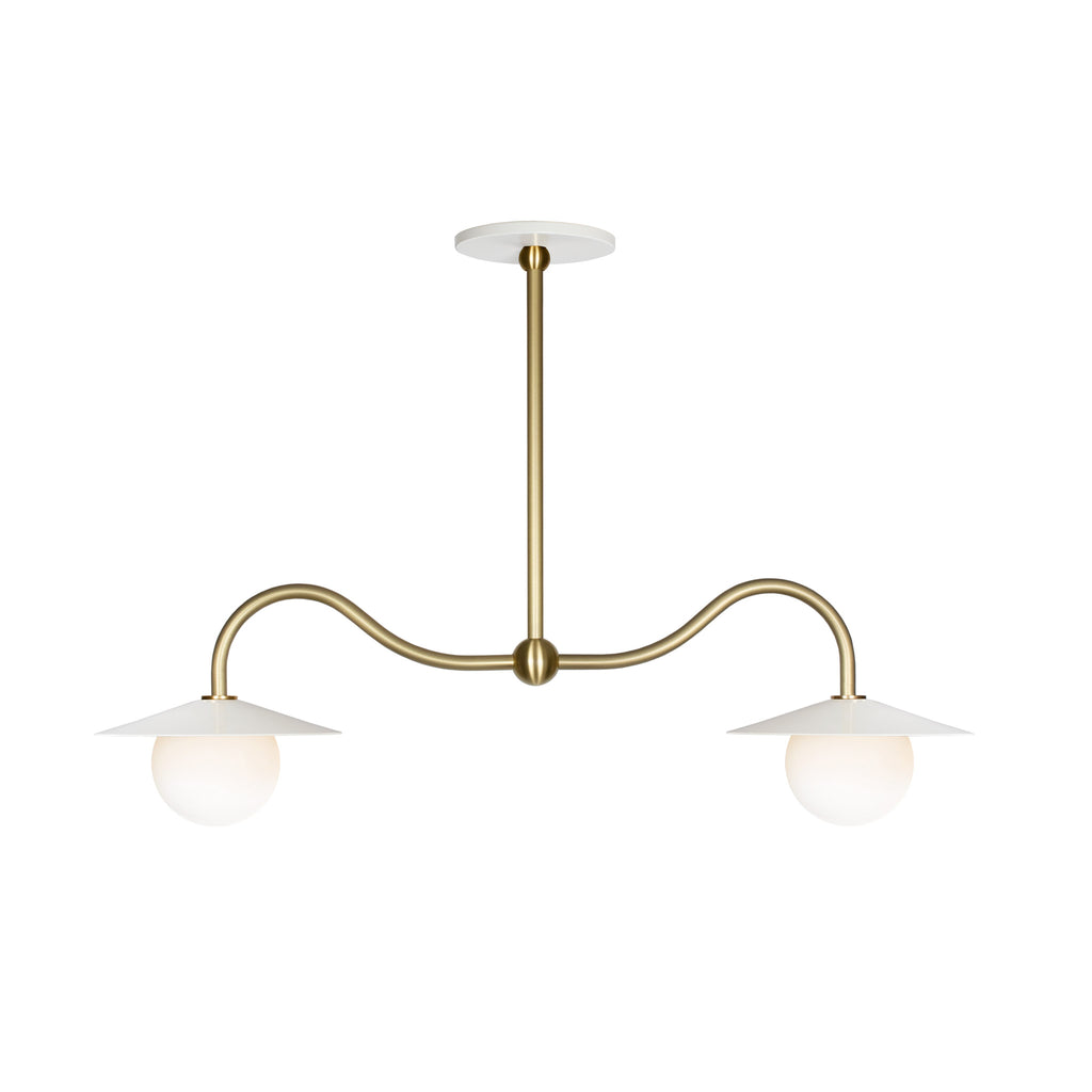 Marie Petite Double Pendant shown in White with Brass