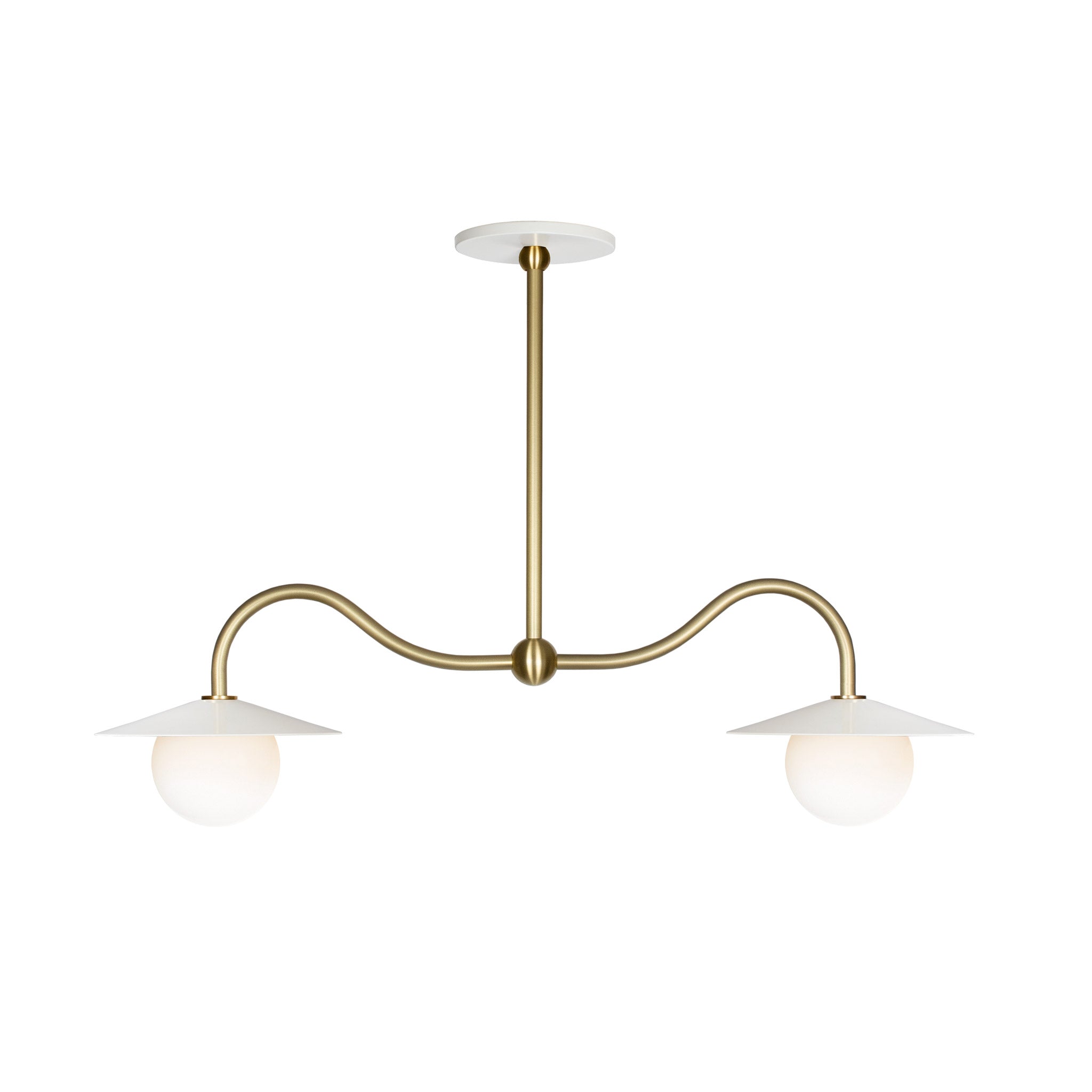 Marie Petite Double Pendant shown in White with Brass