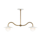 Marie Petite Double Pendant shown in White with Heirloom Brass