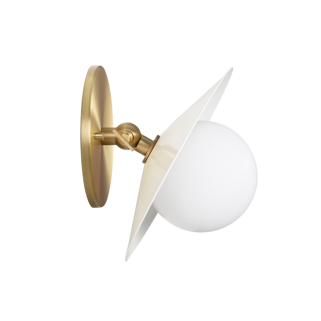 Marie Petite Flush Sconce shown in White with Brass