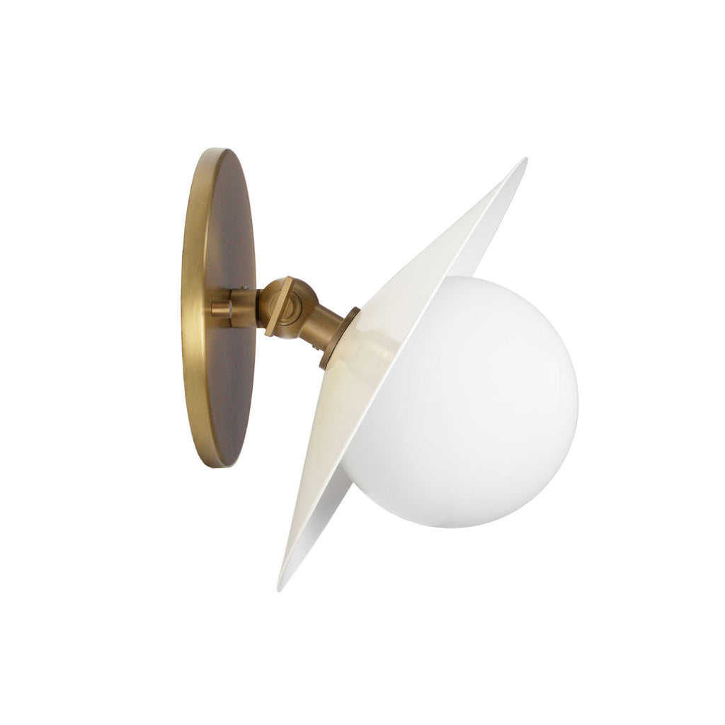 Marie Petite Flush Sconce shown in White with Heirloom Brass