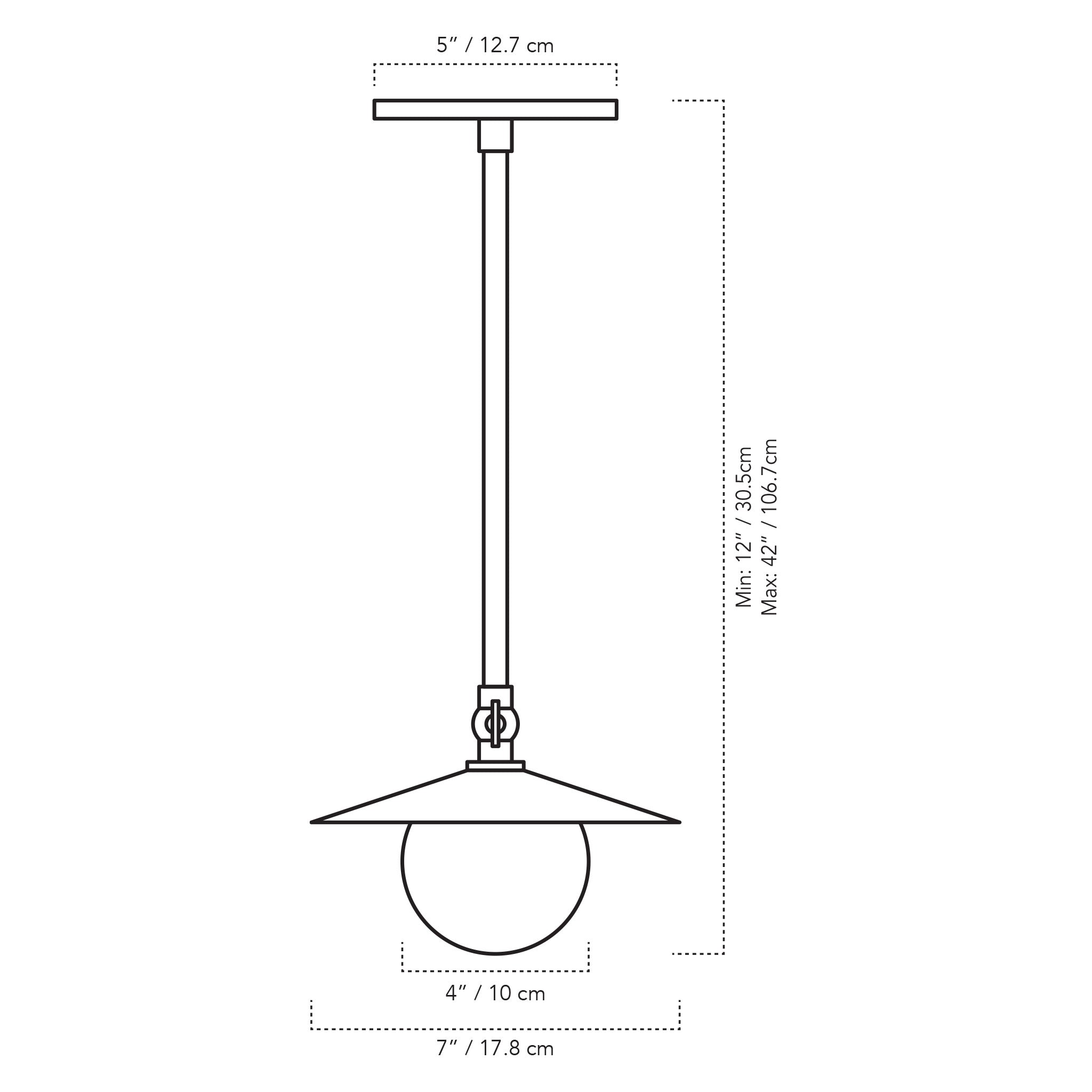 A Technical Drawing Of The Marie Petite Pendant
