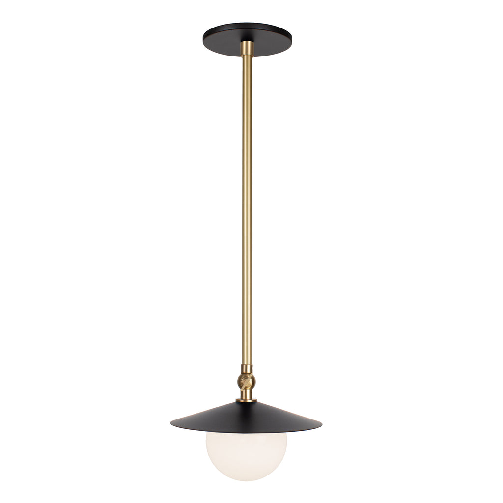 Marie Petite Pendant shown in Matte Black with Brass