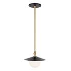Marie Petite Pendant shown in Matte Black with Brass