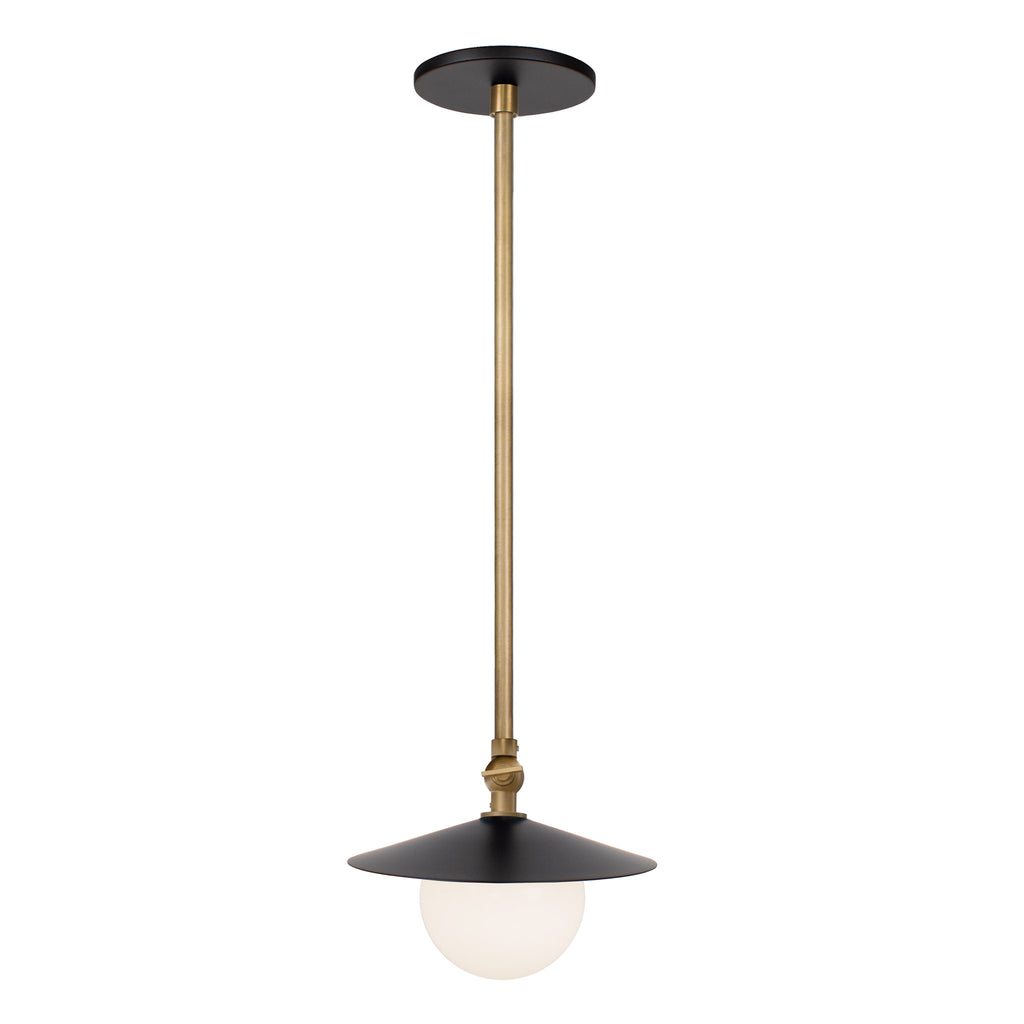 Marie Petite Pendant shown in Matte Black with Heirloom Brass