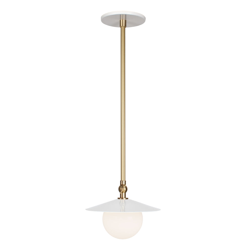 Marie Petite Pendant shown in White with Brass