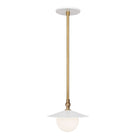 Marie Petite Pendant shown in White with Heirloom Brass