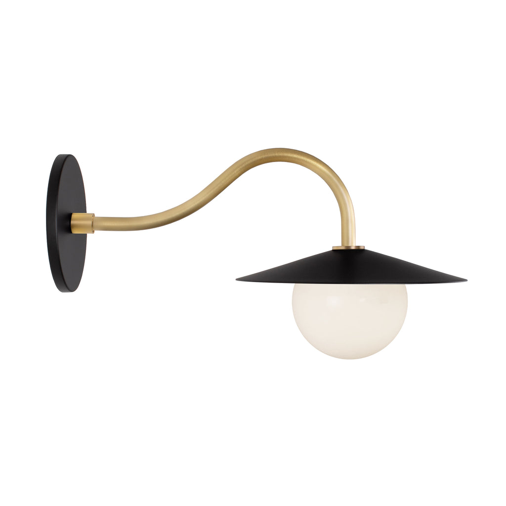 Marie Petite Sconce shown in Matte Black with Brass