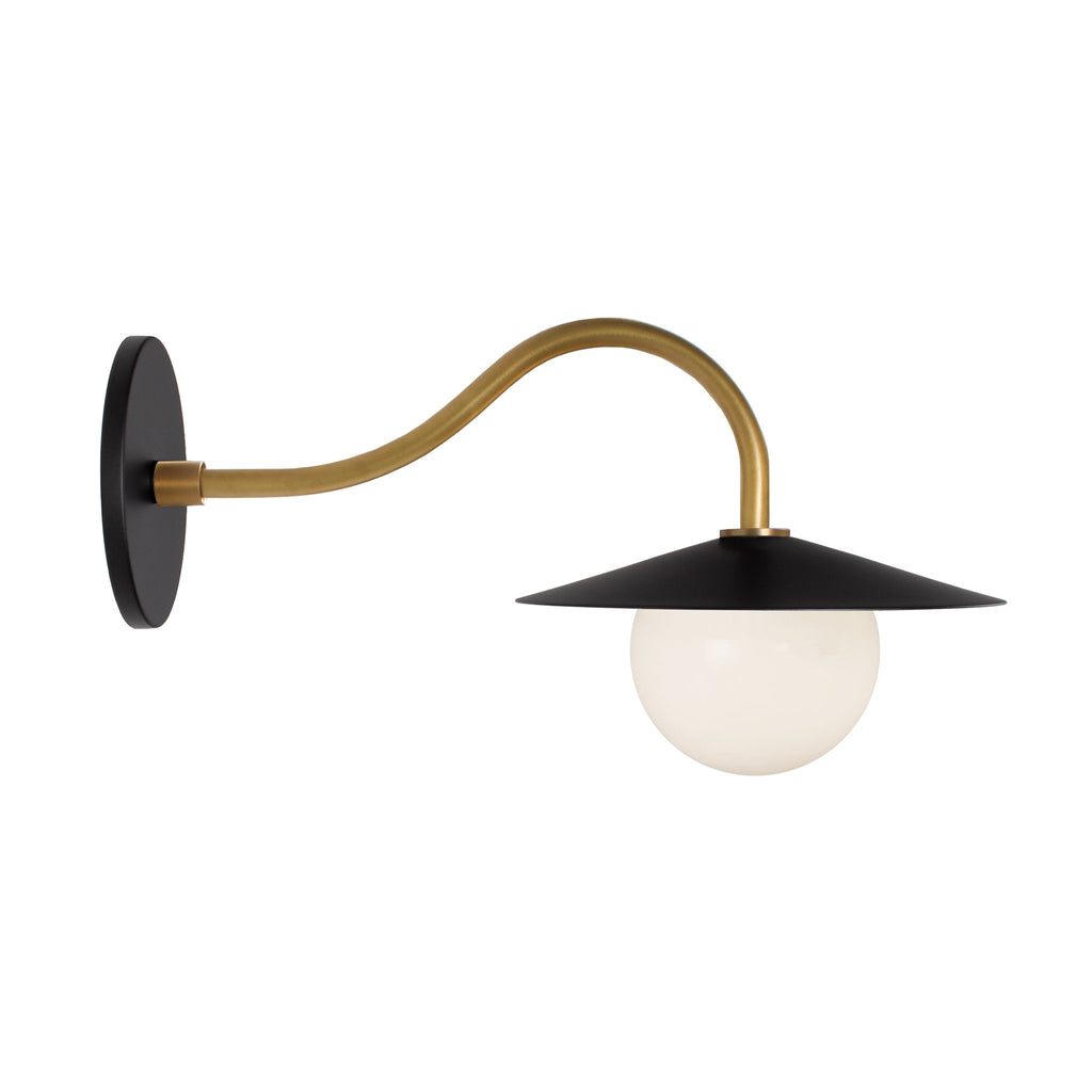 Marie Petite Sconce shown in Matte Black with Heirloom Brass