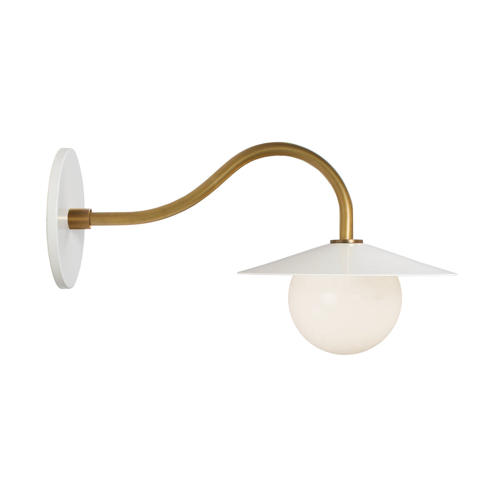 Marie Petite Sconce shown in White with Heirloom Brass