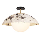 Maru Surface with a Sumi Shade shown in Heirloom Brass with a Black Stained Wood canopy