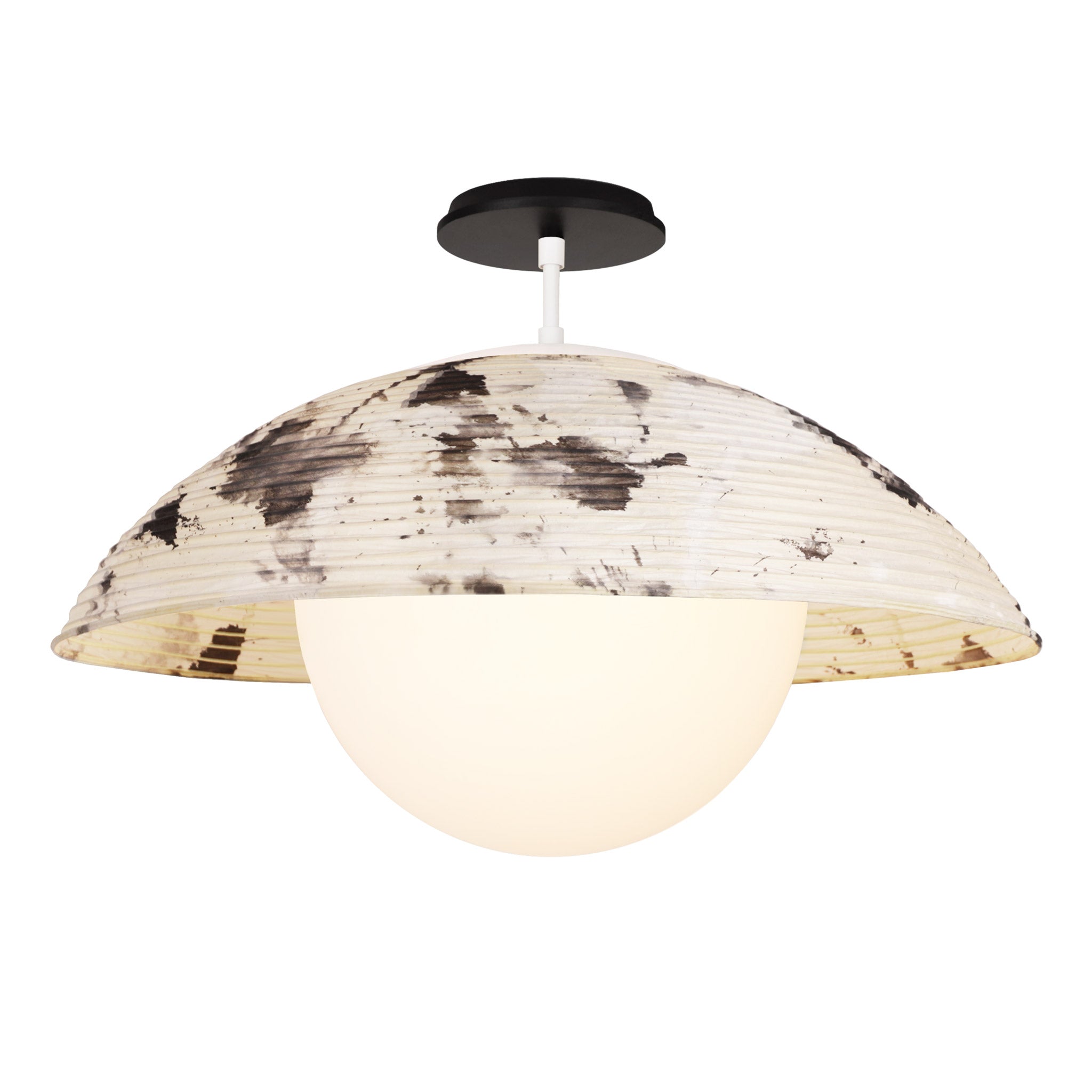 Maru Surface with a Sumi Shade shown in White with a Black Stained Wood canopy