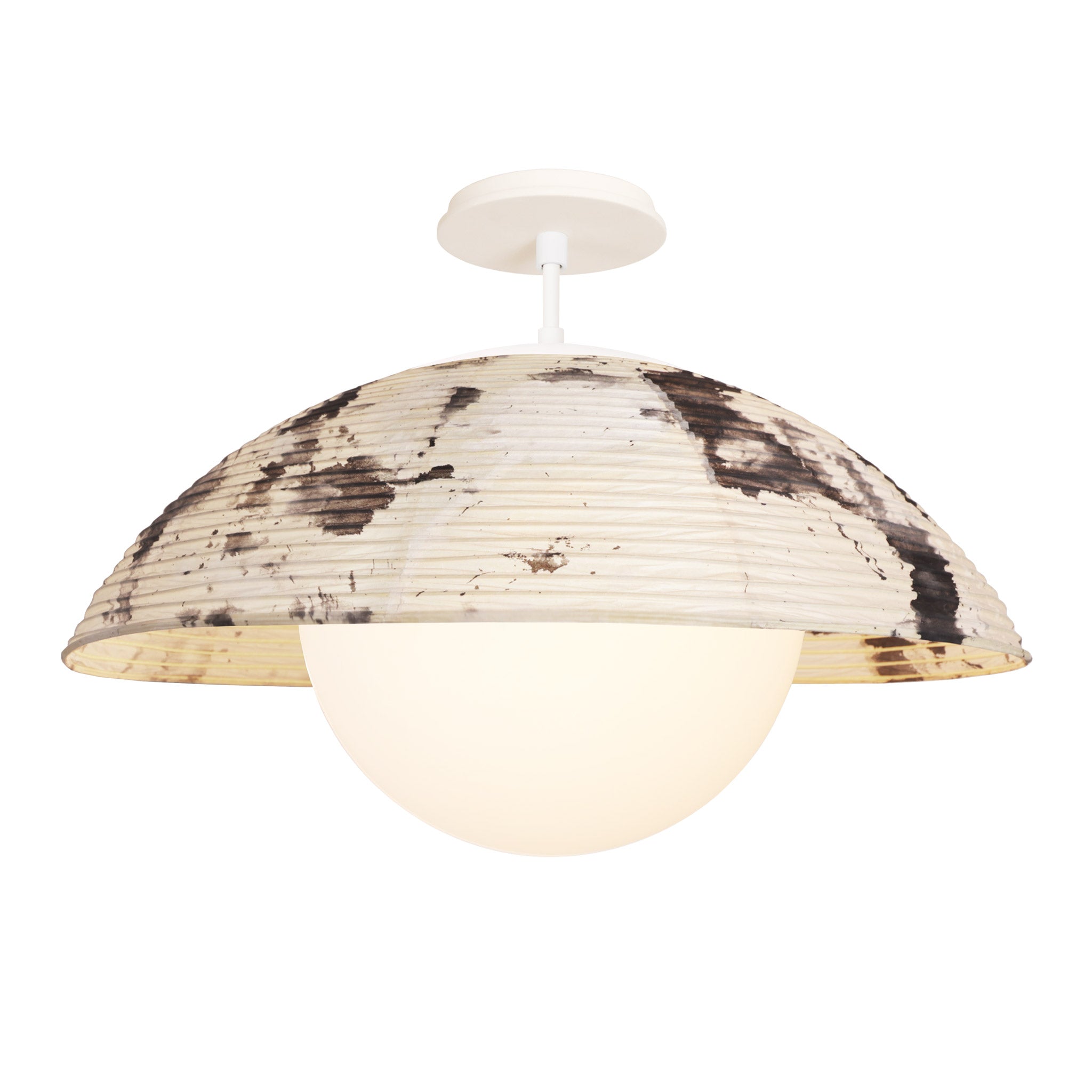 Maru Surface | Washi Paper Flush Mount in Sumi Finish – Cedar & Moss