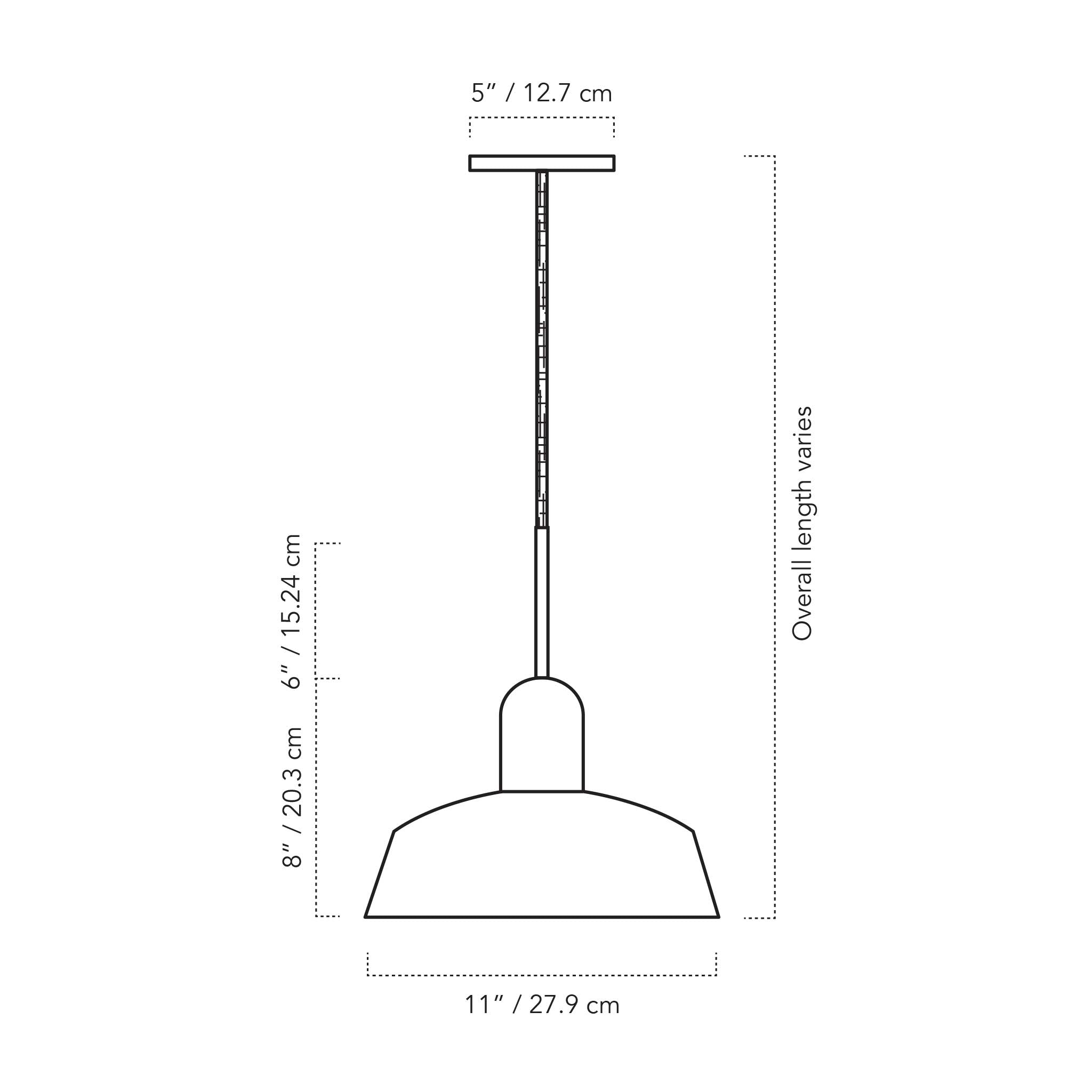 A Technical Drawing Of The Amelia Luxe Pendant