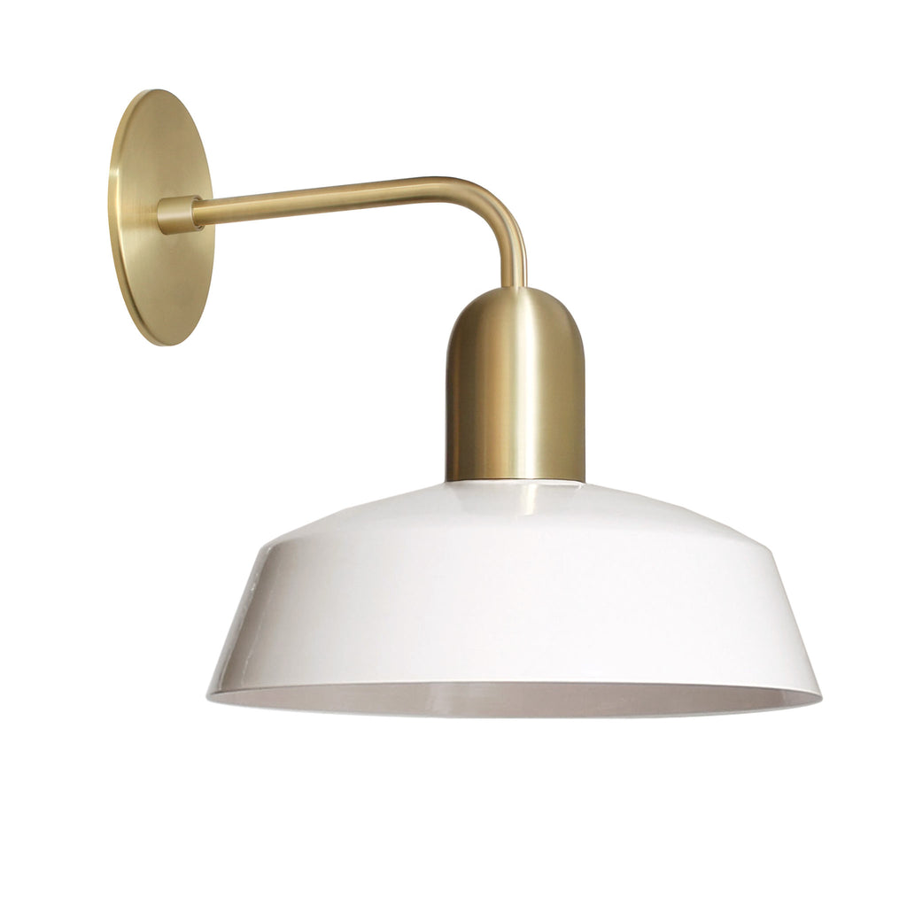 Meadowlark 11" Luxe Sconce shown in White with Brass.