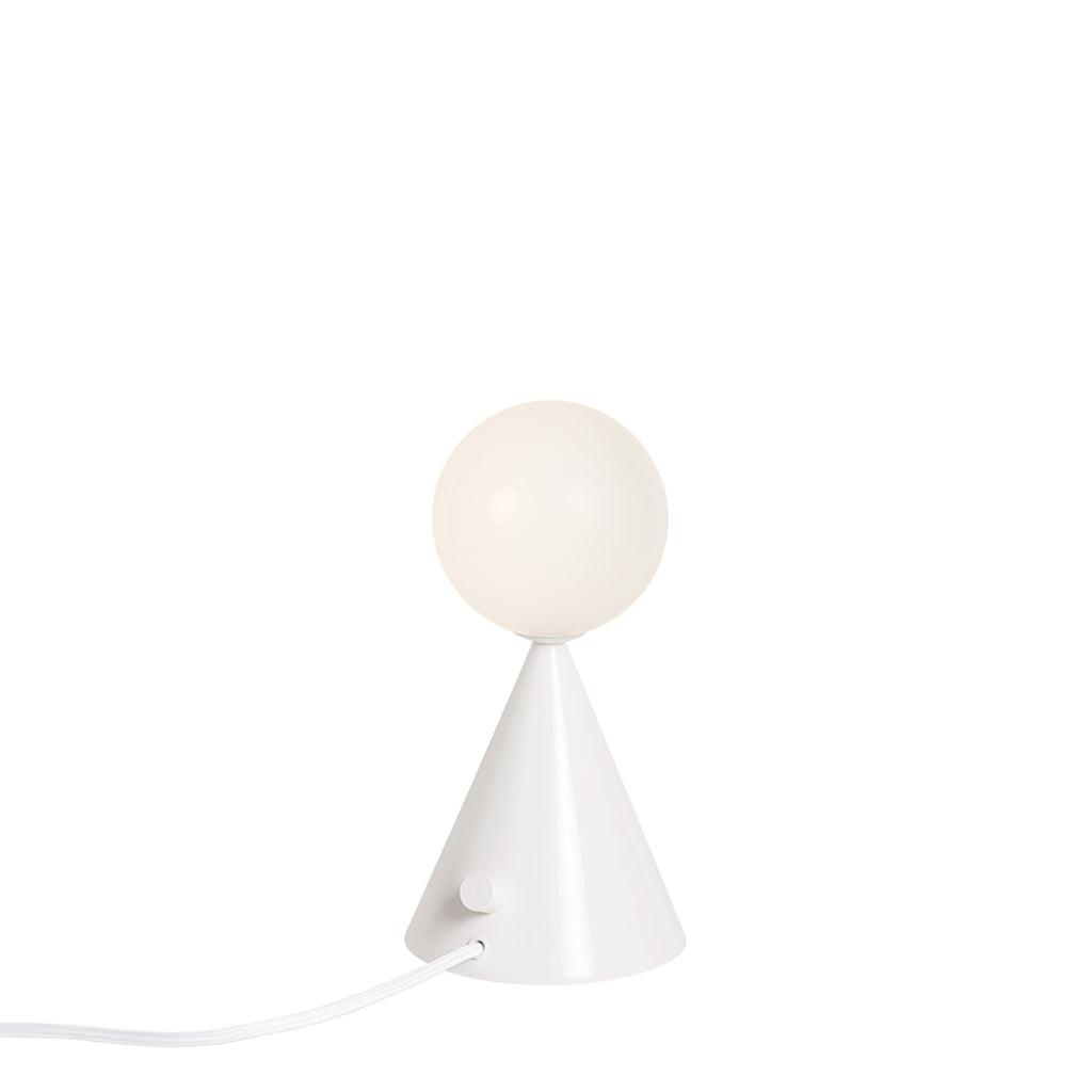 Back View of the Mini Summit Lamp shown in White