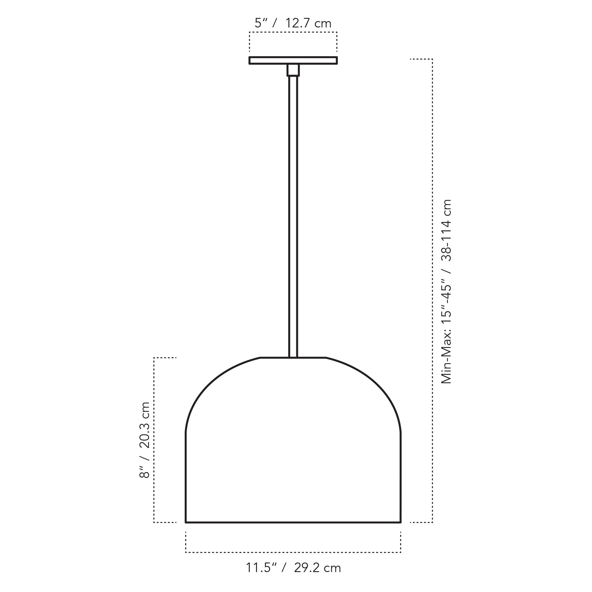 Morgan Pendant dimensions
