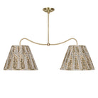 Oxford Grand Double Pendant shown in Brass with Winfleur Mustard Shades