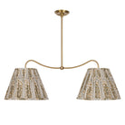 Oxford Grand Double Pendant shown in Heirloom Brass with Winfleur Mustard Shades
