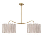 Oxford Grand Double Pendant shown in Heirloom Brass with Aspen Coco Scallop 14" Shades